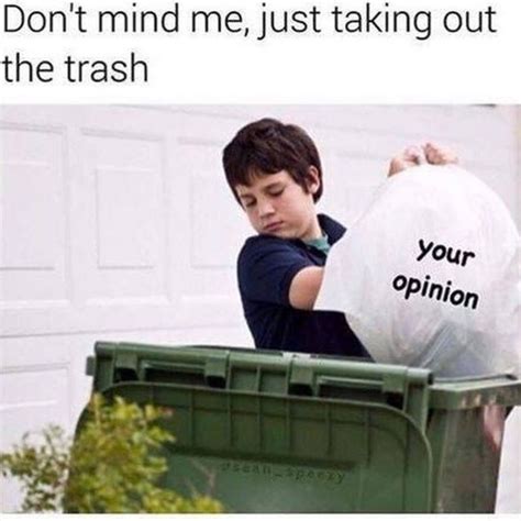 Don T Mind Me Just Taking Out The Trash Your Opinion Funny