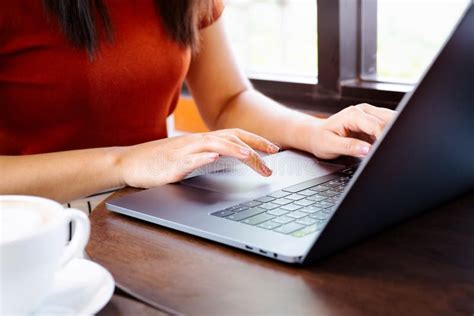 Woman Hands Typing On Laptop Keyboard Woman Working At Office With
