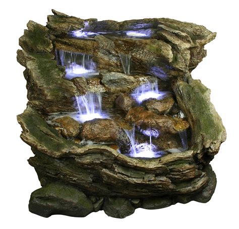 3 Tier Rainforest Fountain With Led Lights Small Indoor Water Fountains
