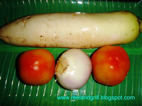 Reel And Grill Ensaladang Labanos Sa Alamang White Radish And Tomato