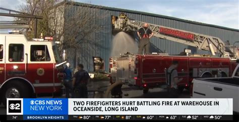 Two Firefighters Injured Battling Long Island Warehouse Fire New York