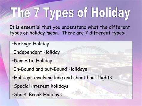 Ppt Types Of Holiday Powerpoint Presentation Free Download Id2972266