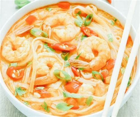 Thai Spicy Shrimp Noodle Soup Easy One Pot Recipe