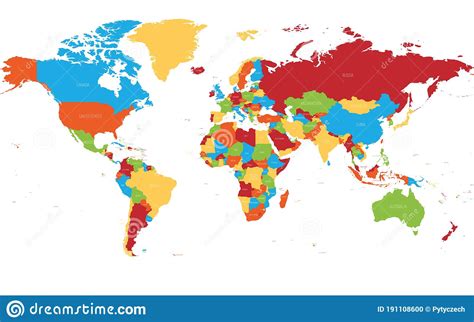 Colorful Map Of World Vector Political Map With Different Colors Of Images And Photos Finder