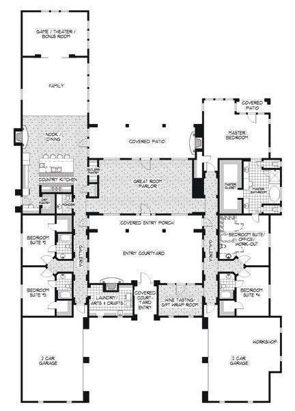About traditional house plans & traditional home floor plans. Spanish House Plans from The House Designers | Courtyard ...