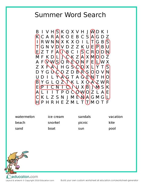 ﻿100 Summer Vacation Word Search Answer Key Discover Our Best Answer
