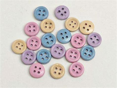 20 Pastel Wooden Buttons Purple Buttons Pink Buttons Etsy