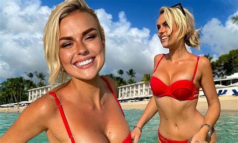 Tallia Storm Displays Her Jaw Dropping Figure In An Eye Catching Red Bikini On Barbados Holiday