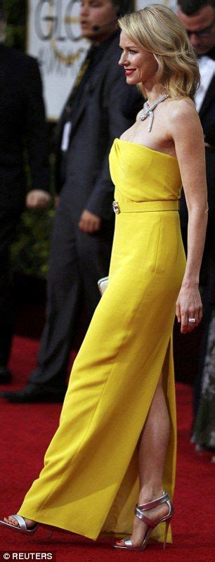 Naomi Watts And Leslie Mann Wear Very Similar Yellow Strapless Gowns