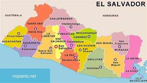 Mapa De El Salvador Con Sus Departamentos Mipatrianet