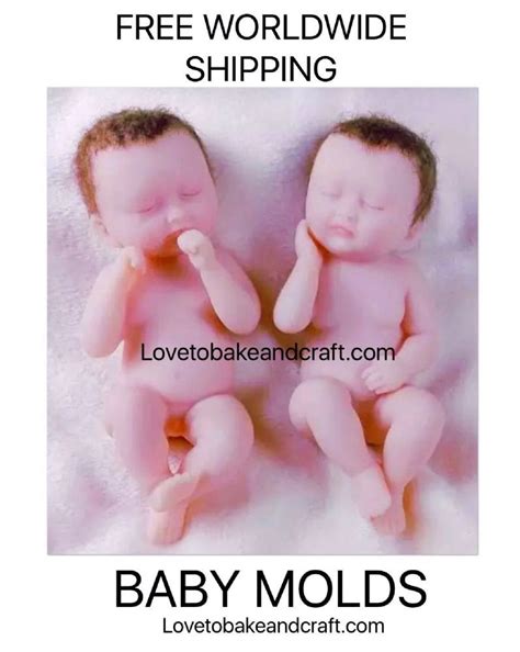 Polymer Clay Twin Baby Molds 1 Girl Mold 1 Boy Mold Clay Baby Free