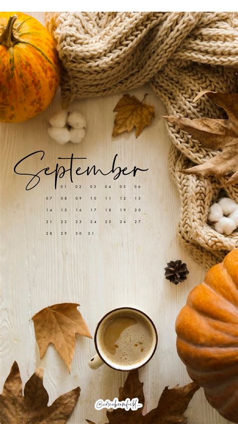 Free September Calendar Phone Wallpapers September Calendar Fall