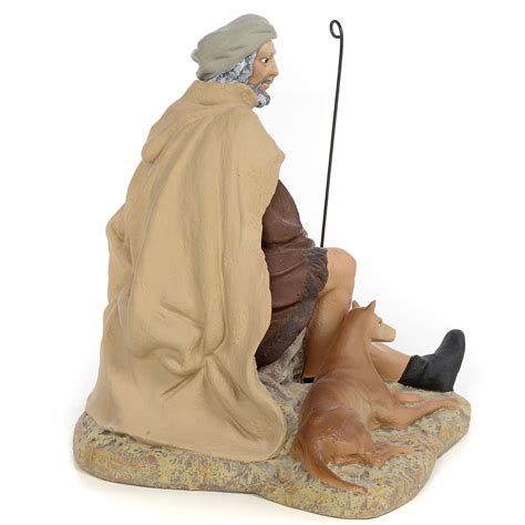 Nativity Figurine Shepherd With Dog 30cm Fine Decoration Online