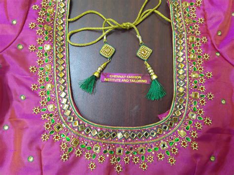 Kundan Work In Bridal Blouse Best Aari Embroidery Class In Chennai