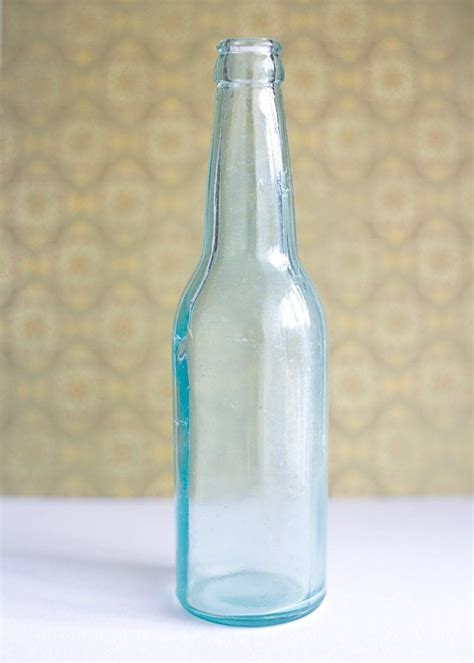 Blue Glass Bottle Soda Antique Green Teal Aqua