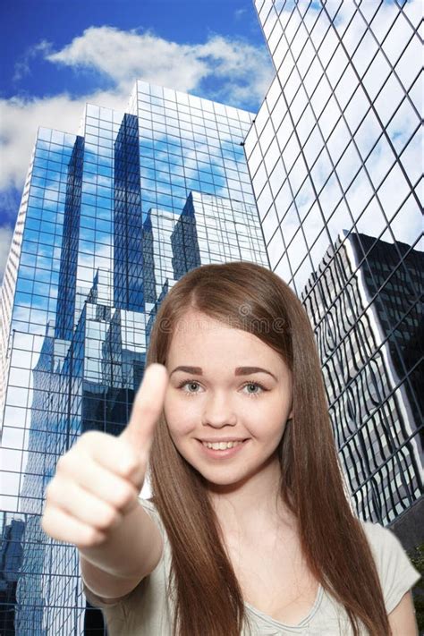 The Girl And Skyscrapers Stock Photo Image Of Background 32749932