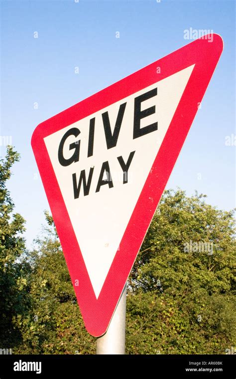 Give Way Road Sign Stock Photo Alamy