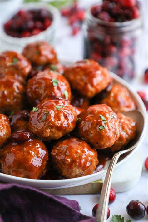 Easy Cranberry Bbq Turkey Meatballs Kalefornia Kravings