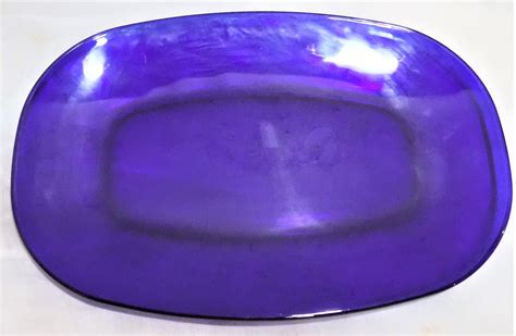 Vintage Cobalt Blue Glass Serving Platter Etsy Glass Serving Platters Blue Glass Platters