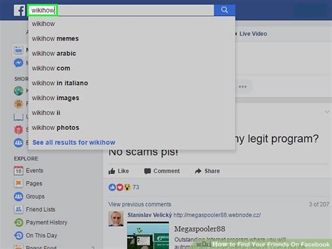 The facebook app will then search facebook for users that match the individual entries in your contact list. 3 Ways to Find Your Friends On Facebook - wikiHow