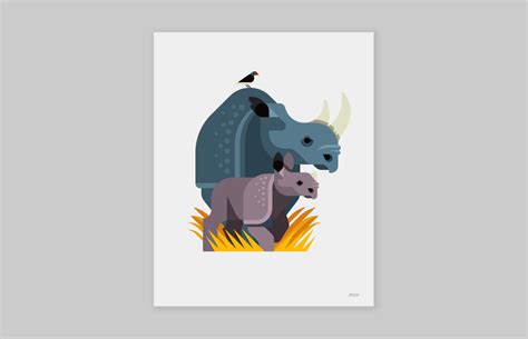 Black Rhinos Always With Honor Graphic Design And Illustration