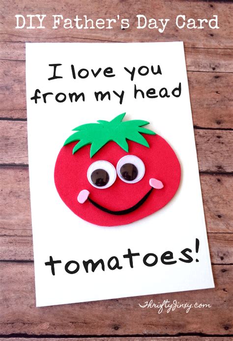 Baby sign language father's day card would be a precious reminder for dads and it's very easy to make. DIY Father's Day Tomato Card with Printable Template - Thrifty Jinxy
