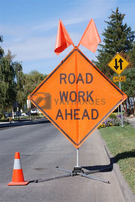 Road Work Ahead Sign By Eponaleah Vectors And Illustrations Free Download