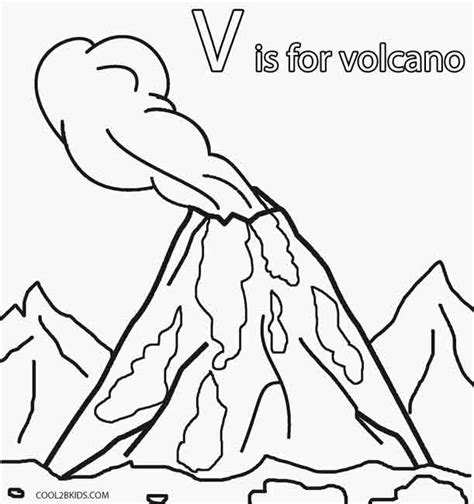 Here is a coloring image of a huge volcano spewing lava on the rampaging dinosaurs. Printable Volcano Coloring Pages For Kids