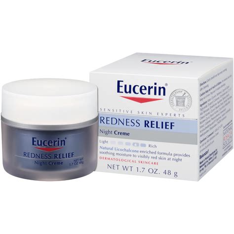 Eucerin Redness Relief Night Creme For Sensitive Skin 17 Oz Jar