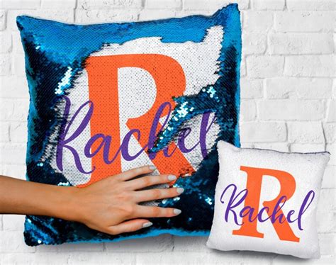 Personalized Monogram Sequin Pillow Case Personalized Pillow Etsy