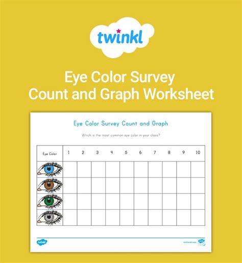 The Eye Color Survey Worksheet Is Shown With An Image Of Two Blue And