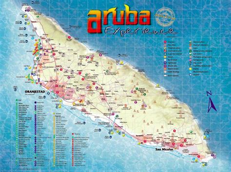 Large Tourist Map Of Aruba Aruba North America Mapsland Maps Of