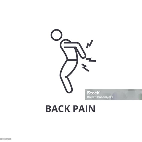 Back Pain Thin Line Icon Sign Symbol Illustation Linear Concept Vector