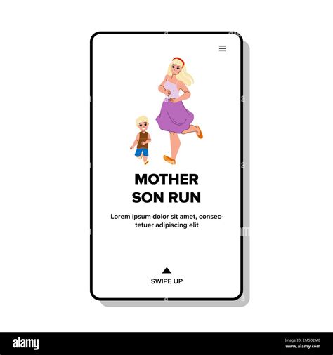 mother son run vector stock vector image and art alamy