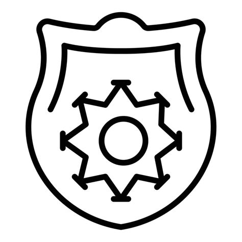 Police Badge Icon Outline Vector Handcuff Jail 15097196 Vector Art At