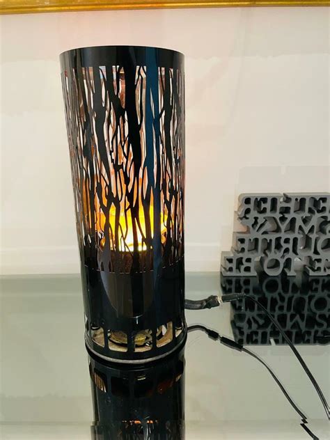 Stunning Silk Flame Effect Fire Flamelight Bedside Lamp Home Decor
