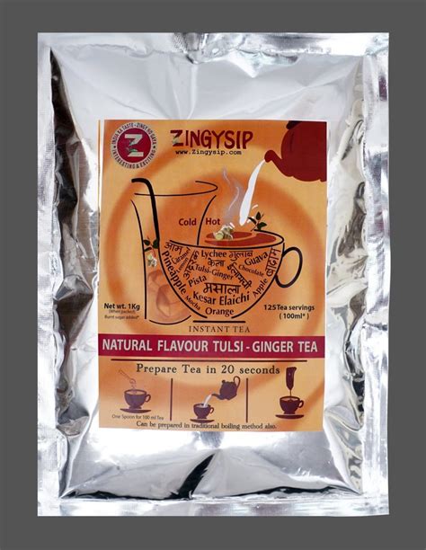 Natural Flavoured Tulsi Ginger Tea No Seiving No Boiling Serve 100 Flavours In 5 Seconds At