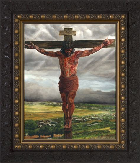 Crucifixion By Jason Jenicke Dark Framed Art Catholic To The Max