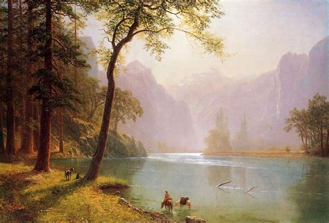 Beautiful River Valley Landscape Painting In Sequoia National Park