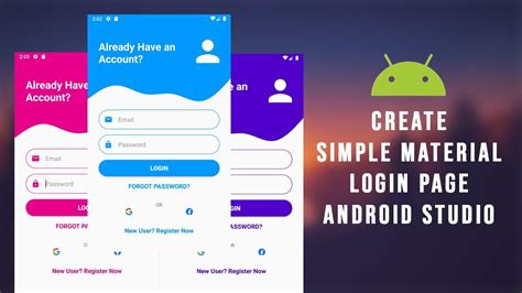 Android Material Ui Login Page Design Android Studio Android Ui Ux