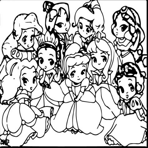 Chibi Cute Disney Princess Coloring Pages Coloring Pages