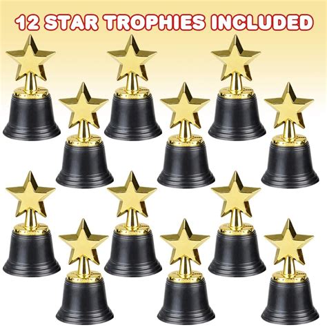 Buy Gold Plastic Star Trophies For Kids Kastwave Pack Of 12 Golden