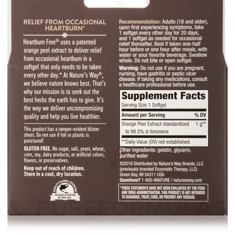 Natures Way Heartburn Free Wroh10 10 Count Smallflower