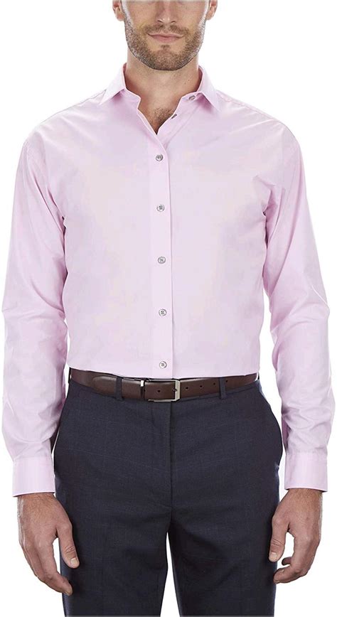 Kenneth Cole Unlisted Mens Dress Shirt Regular Fit Solid Pink