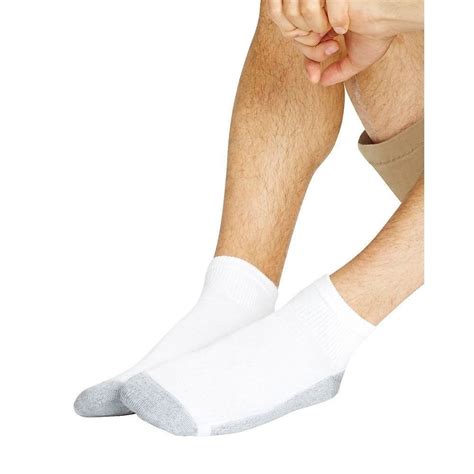 6 Pack Hanes Mens Cushion Ankle Socks With Grey White Fits Shoe Size 6 12 Hanes Athletic