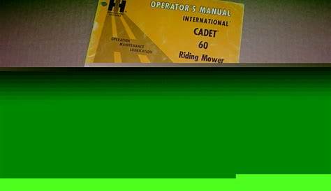 Ih cub cadet 60 tractor operator manual