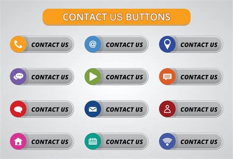 Contact Us Buttons And Icon Design 1970322 Vector Art At Vecteezy