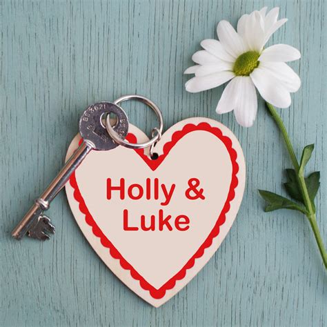 Personalised Love Heart Keyring By Sparks Living