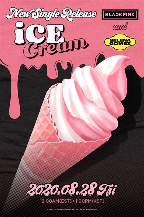 Blackpink X Selena Gomez Ice Cream Title Poster Rkpop