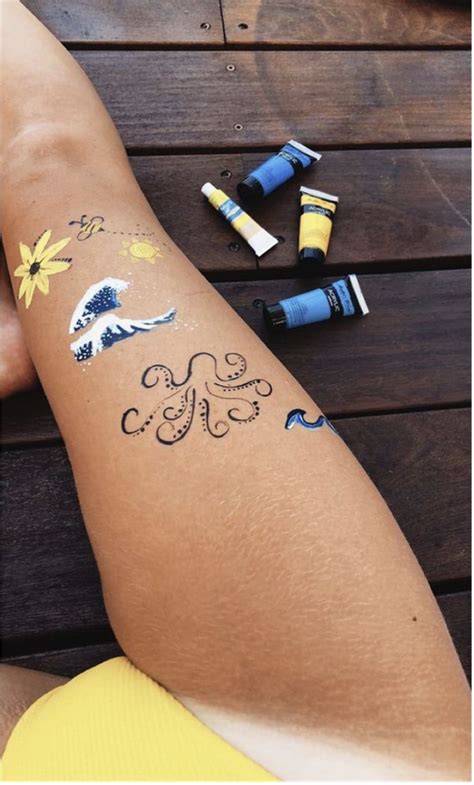 Leg Painting Painting Drawing Belly Painting Painting Tattoo